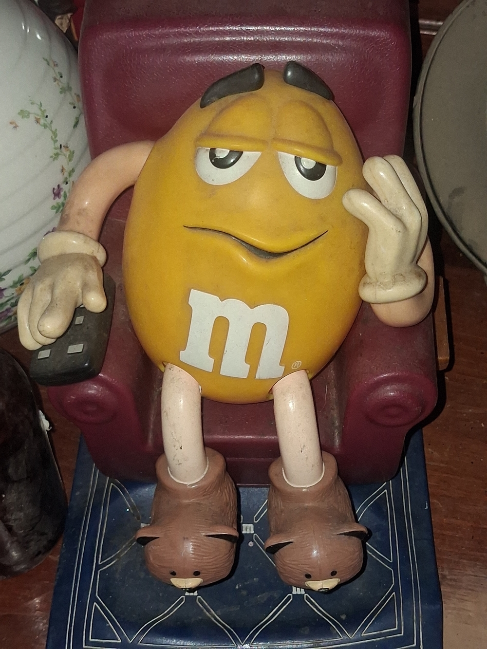 M&M'S Yellow Figure with White 'm' and Brown Bear Slippers
